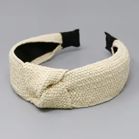 Braided Raffia Front Knot Headband