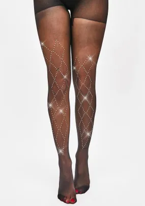 Looking Divine Rhinestone Tights-