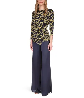 MICHAEL Michael Kors Petite Chain Twist 3/4 Sleeve Top Women's